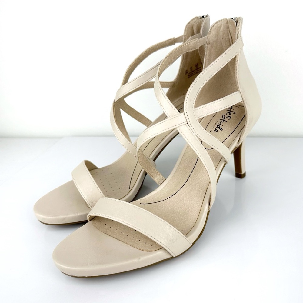 Life Stride Women's Masquerade Strappy Heeled Sandals Cream Size 12 - Picture 6 of 12